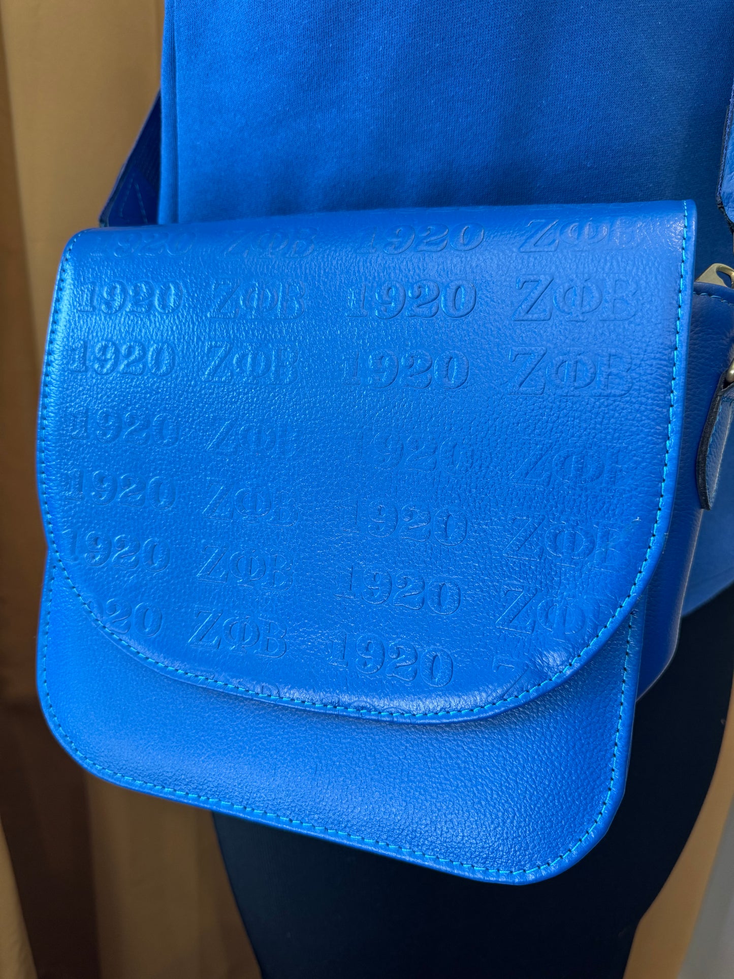 Zeta Embossed Genuine Leather Purse