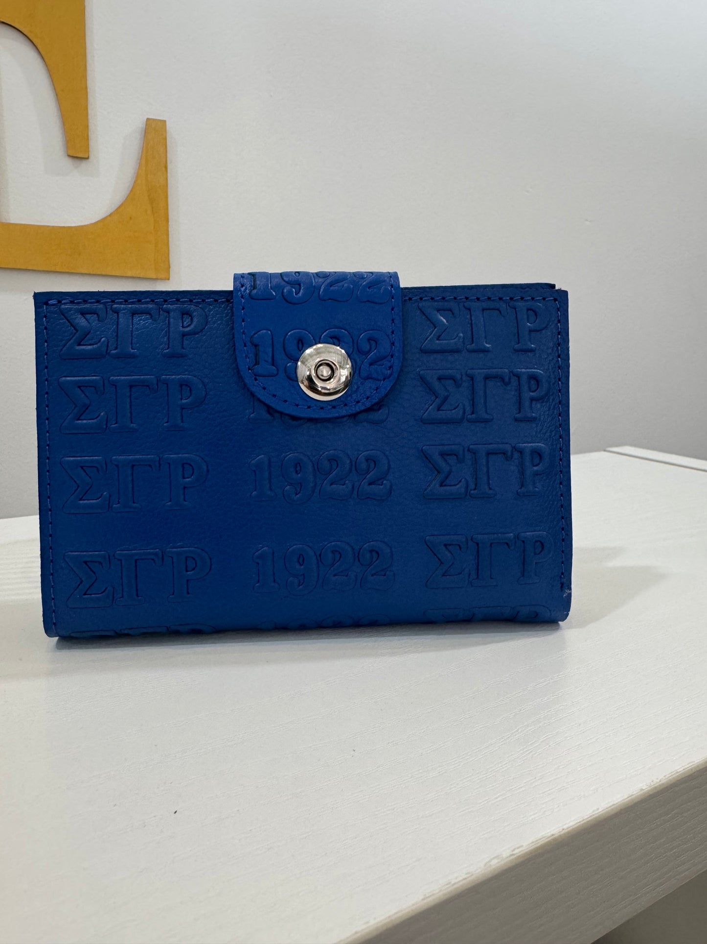 Sigma Gamma Rho Embossed Leather Wallet -Royal