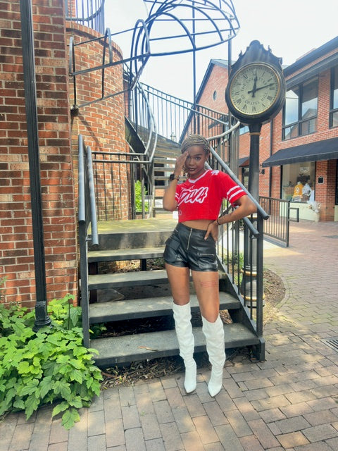 That Diva- Delta Embroidered Cropped Jersey