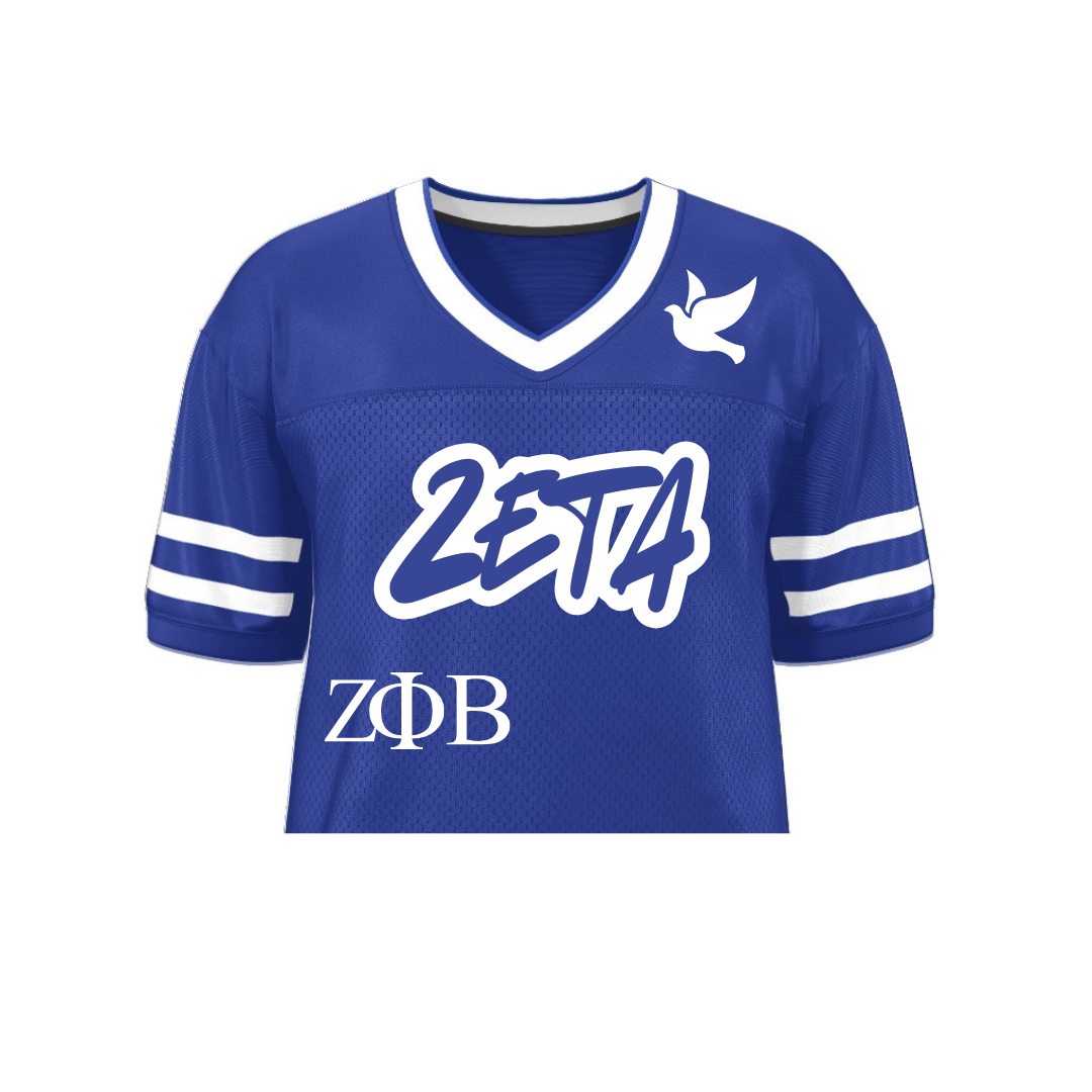 CLOSED- PREORDER - Zeta Phi Beta Embroidered Crop Jersey