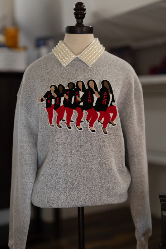 Chenille Embroidered Delta CrewNeck