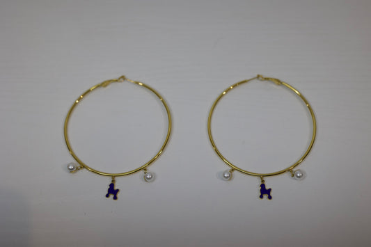 Sigma Gamma Rho Poodle/Pearl Earrings
