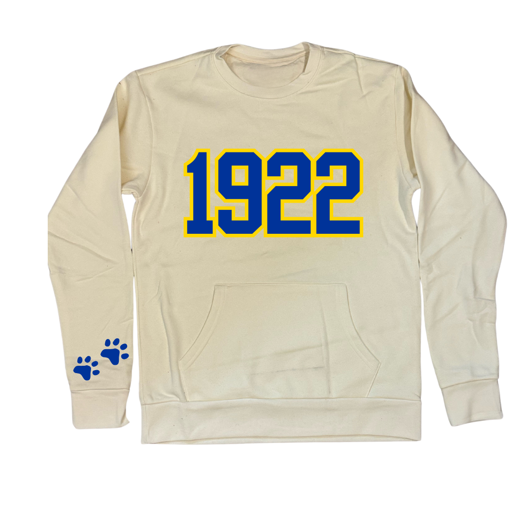 1922 w/Poodle Paws Pocket Crewneck