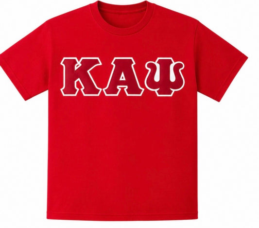 kappa red embroidered satin Greek letter tee
