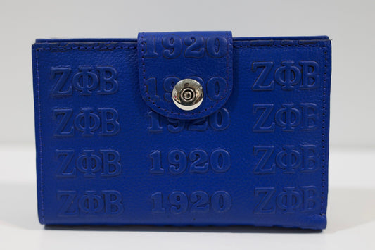 Zeta Embossed Leather Wallet