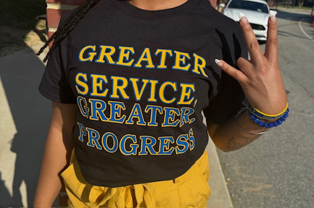 "Greater Service, Greater Progress" Tee