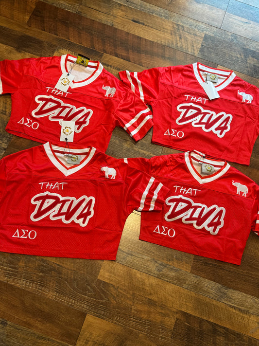 That Diva- Delta Embroidered Cropped Jersey