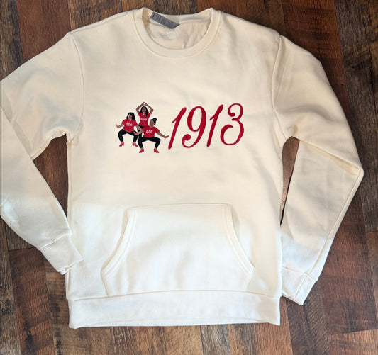 My Sisters- 1913 Embroidered Pocket Crewneck