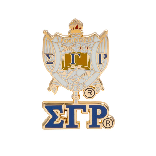 SGrho Shield Pin with Letters